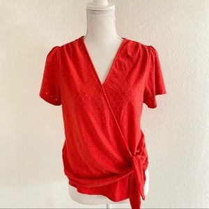 Michael Michael Kors  Eyelet Short Sleeve Top Size S